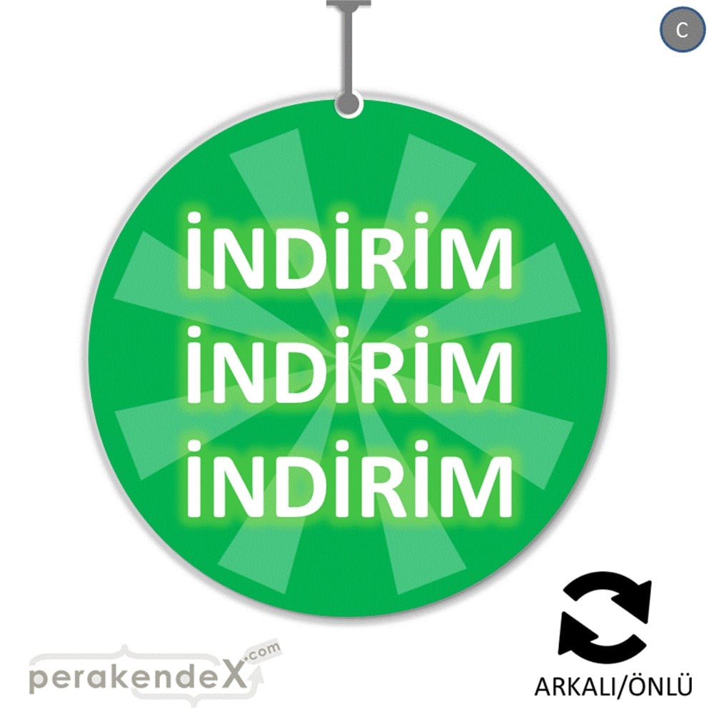 3X indirim DÖNKARTI -oval,çift yön baskı