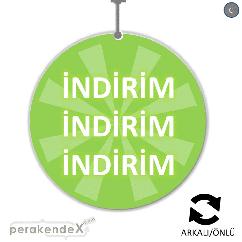 3X indirim DÖNKARTI -oval,çift yön baskı