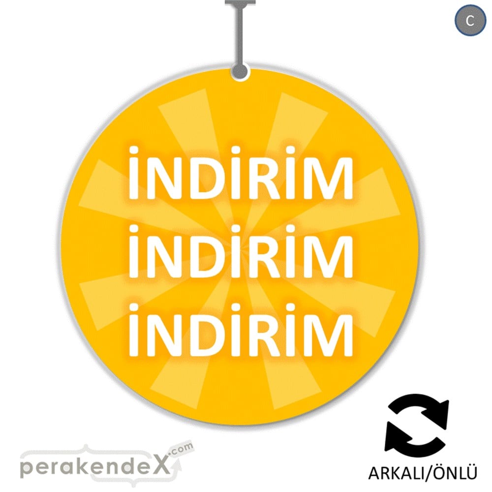 3X indirim DÖNKARTI -oval,çift yön baskı