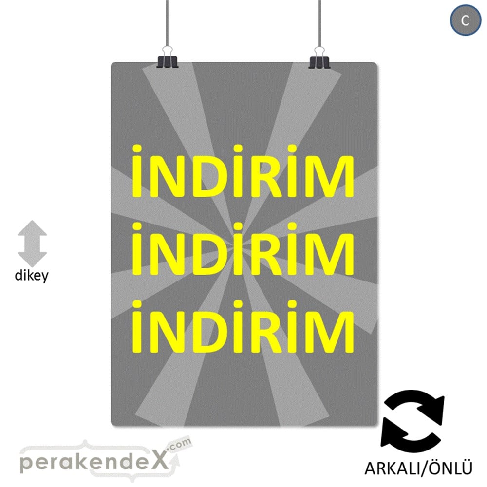 3X indirim POSTERİ -dikdörtgen,çift yön baskı