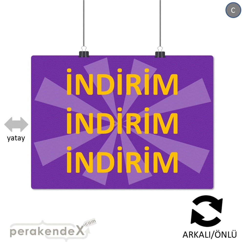 3X indirim POSTERİ -dikdörtgen,çift yön baskı