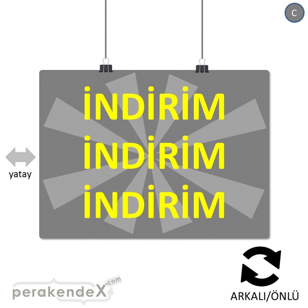 3X indirim POSTERİ -dikdörtgen,çift yön baskı
