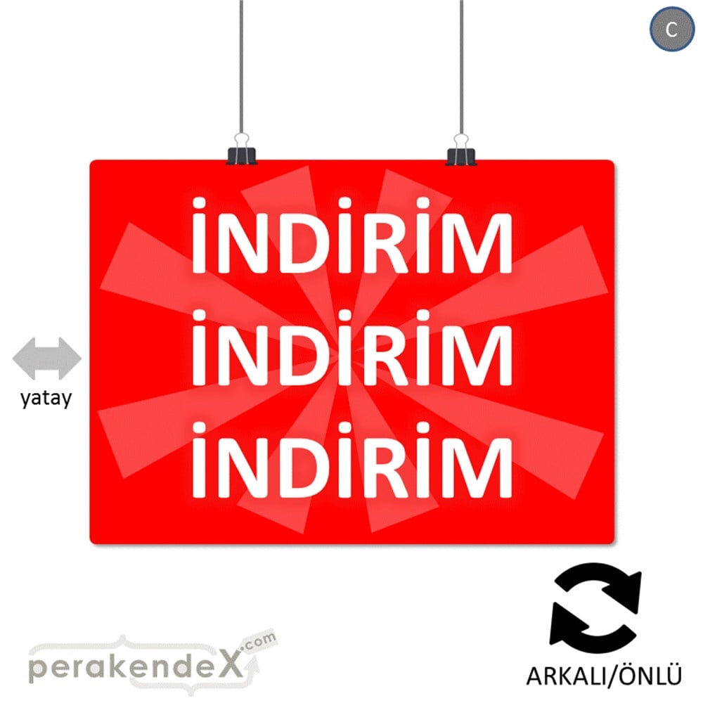 3X indirim POSTERİ -dikdörtgen,çift yön baskı
