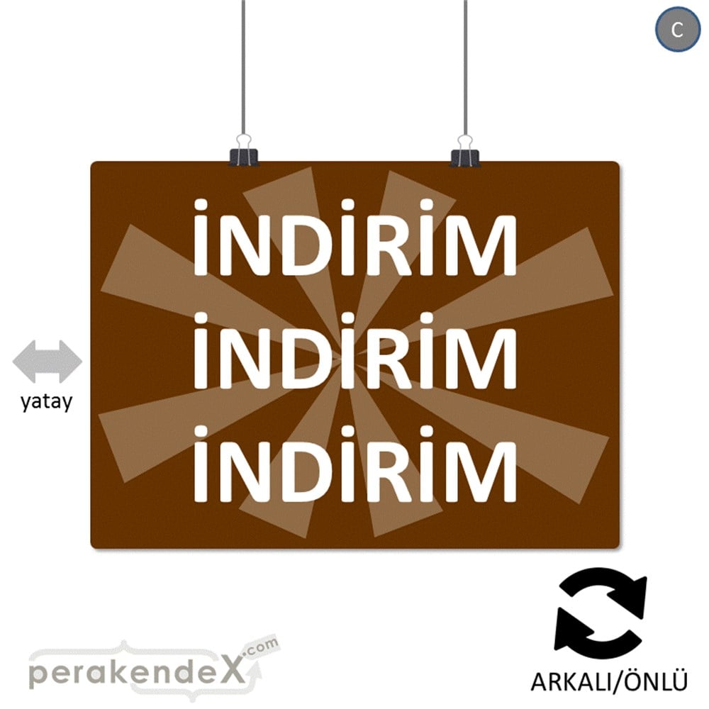 3X indirim POSTERİ -dikdörtgen,çift yön baskı