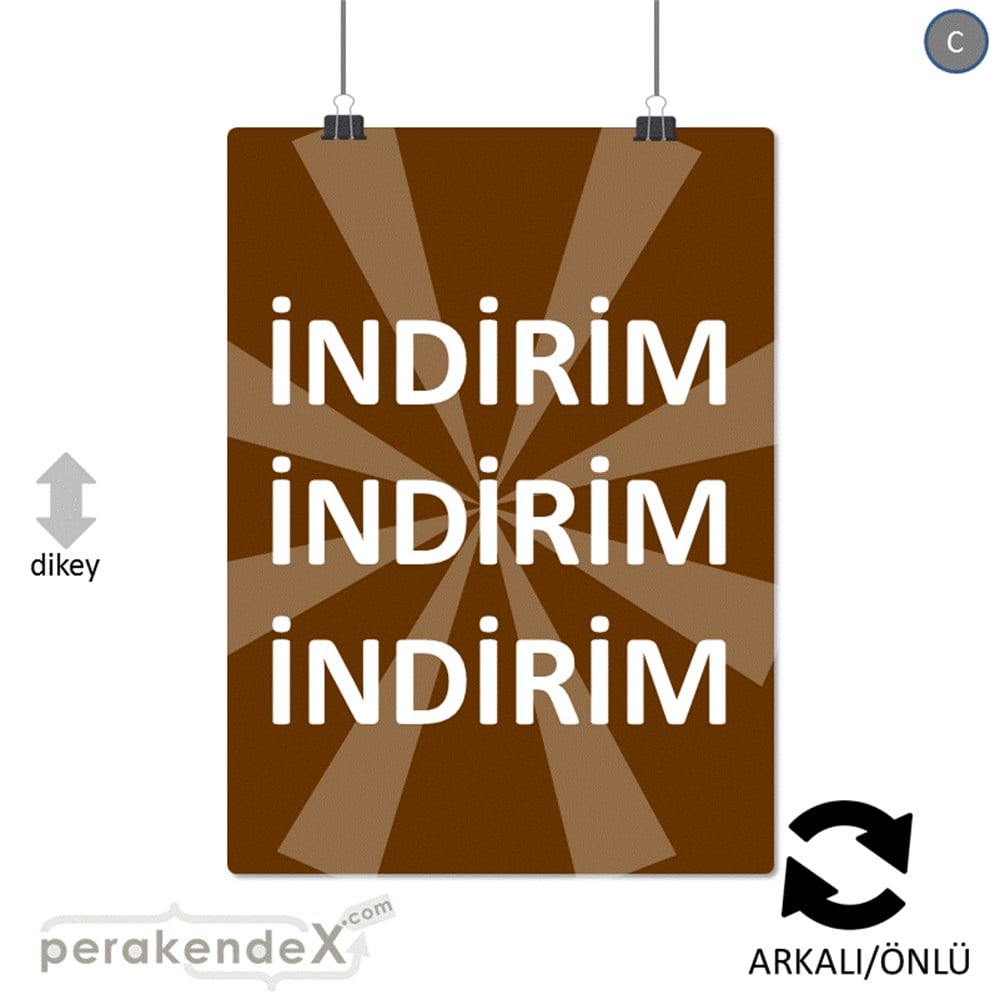 3X indirim POSTERİ -dikdörtgen,çift yön baskı