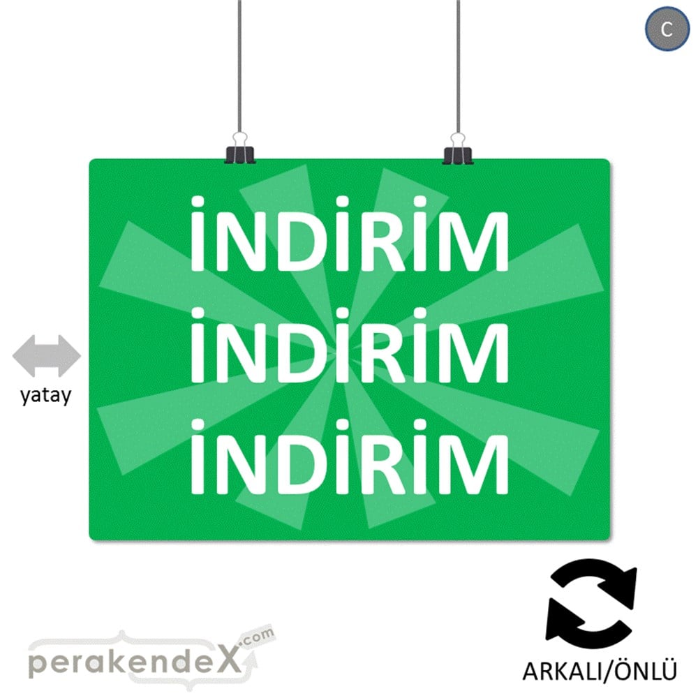 3X indirim POSTERİ -dikdörtgen,çift yön baskı