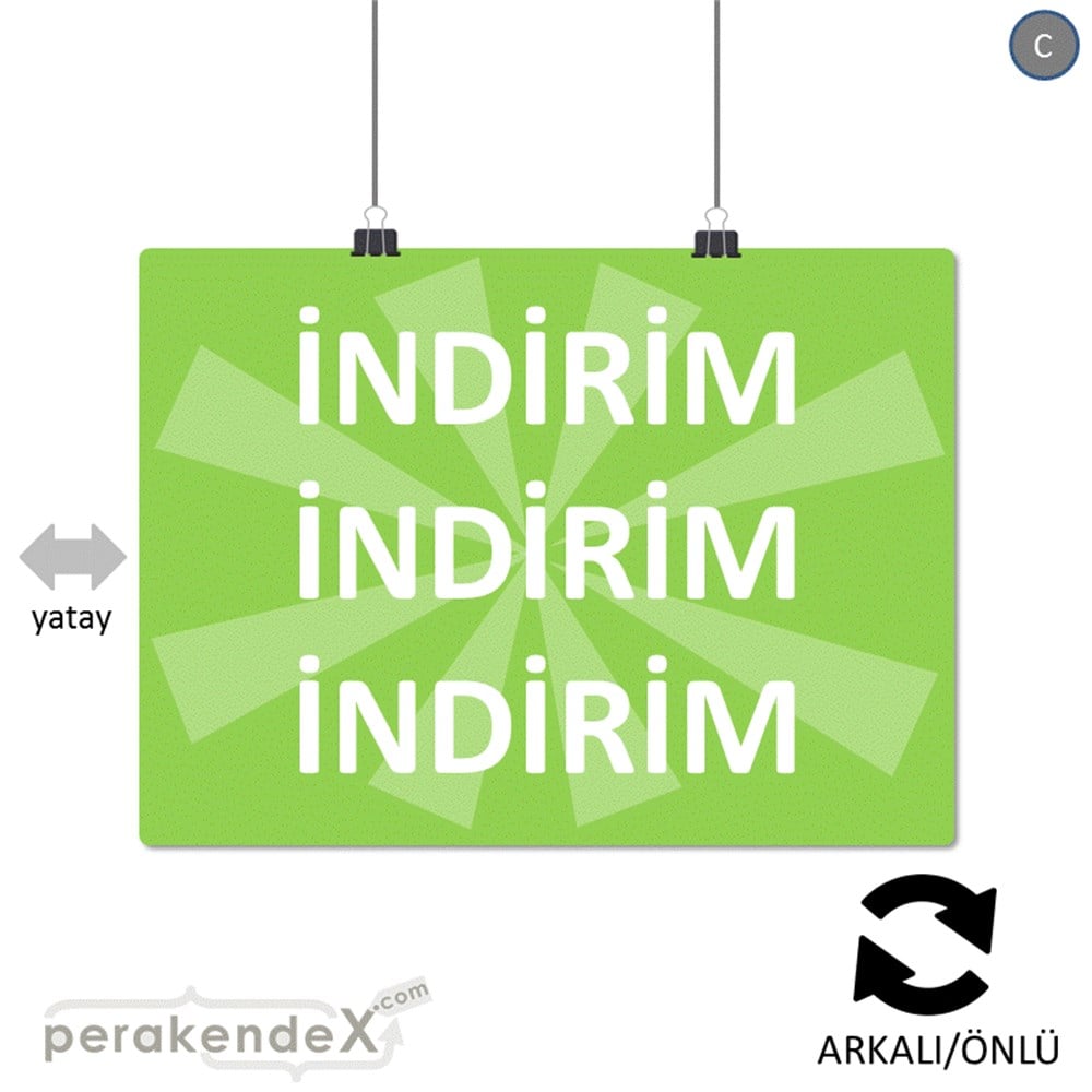 3X indirim POSTERİ -dikdörtgen,çift yön baskı