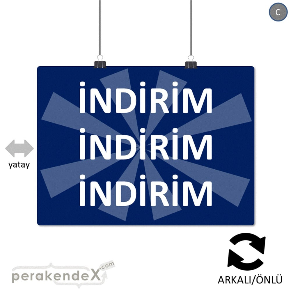 3X indirim POSTERİ -dikdörtgen,çift yön baskı
