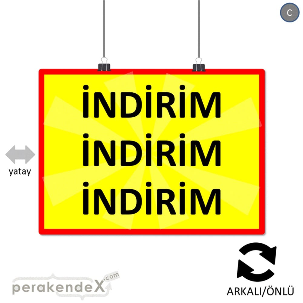 3X indirim POSTERİ -dikdörtgen,çift yön baskı