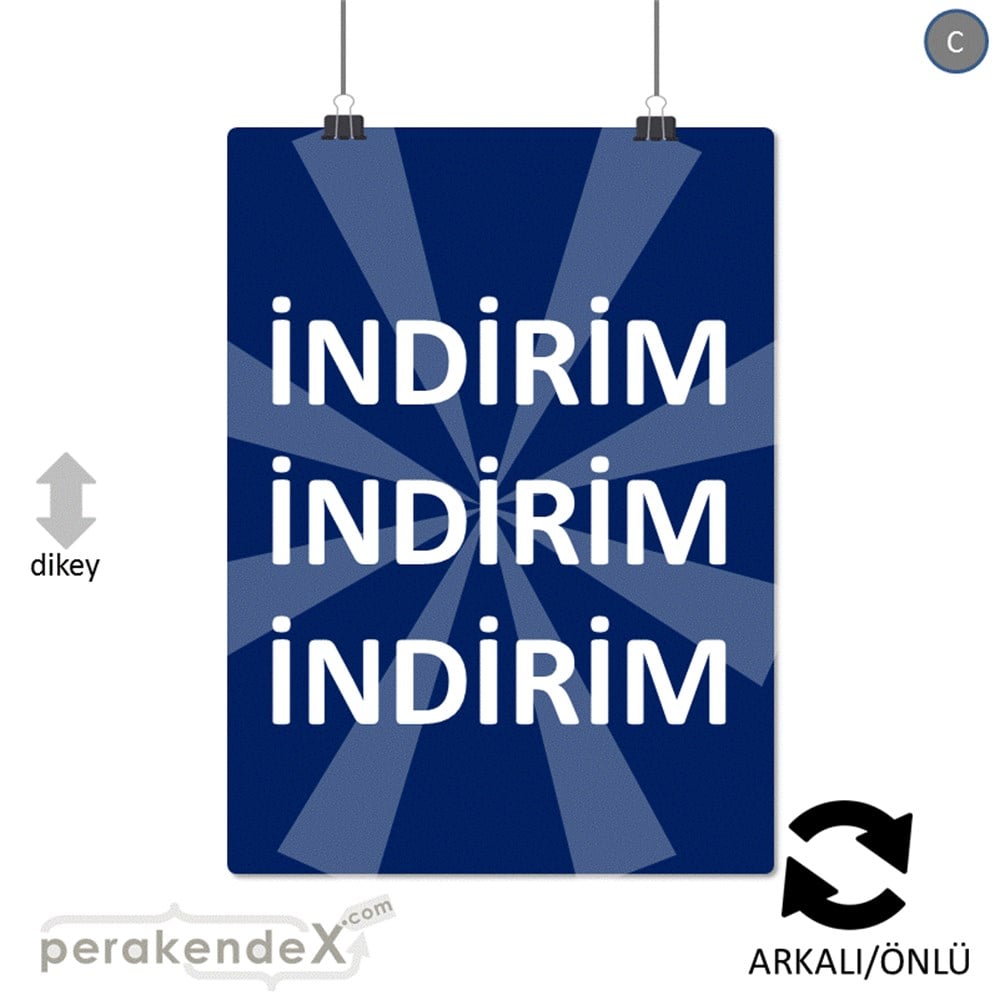 3X indirim POSTERİ -dikdörtgen,çift yön baskı