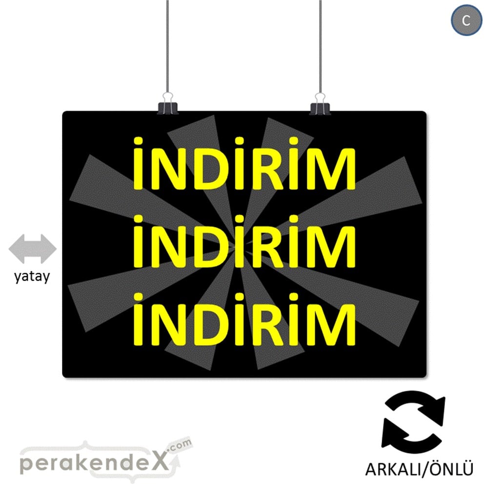 3X indirim POSTERİ -dikdörtgen,çift yön baskı