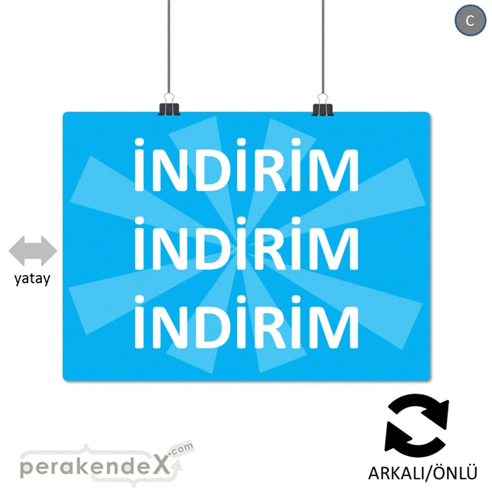 3X indirim POSTERİ -dikdörtgen,çift yön baskı