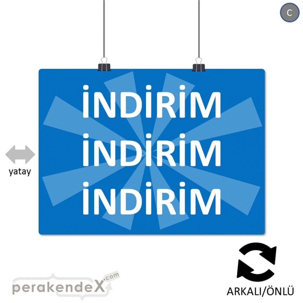 3X indirim POSTERİ -dikdörtgen,çift yön baskı