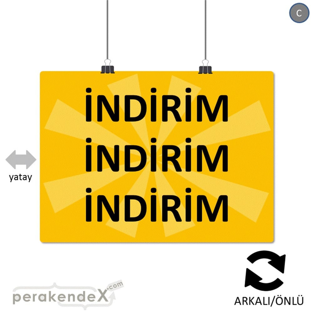 3X indirim POSTERİ -dikdörtgen,çift yön baskı