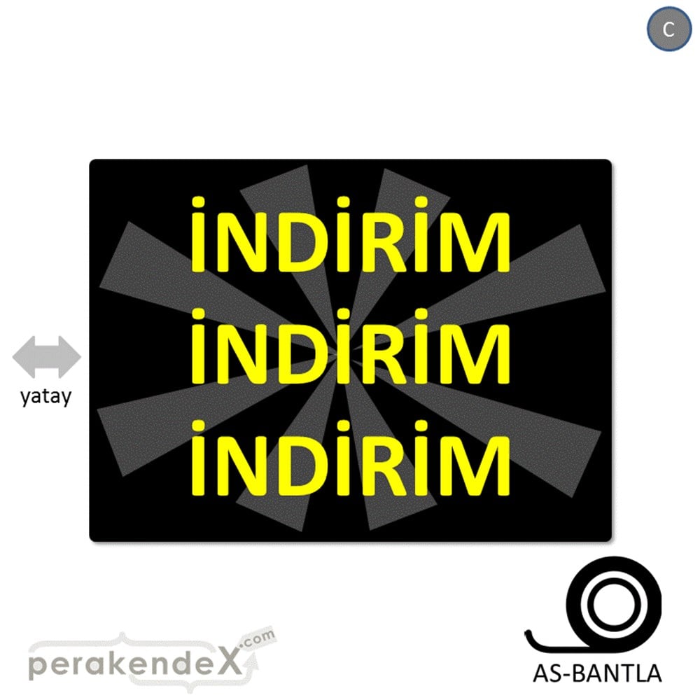 3X indirim POSTERİ -dikdörtgen,tek yön baskı