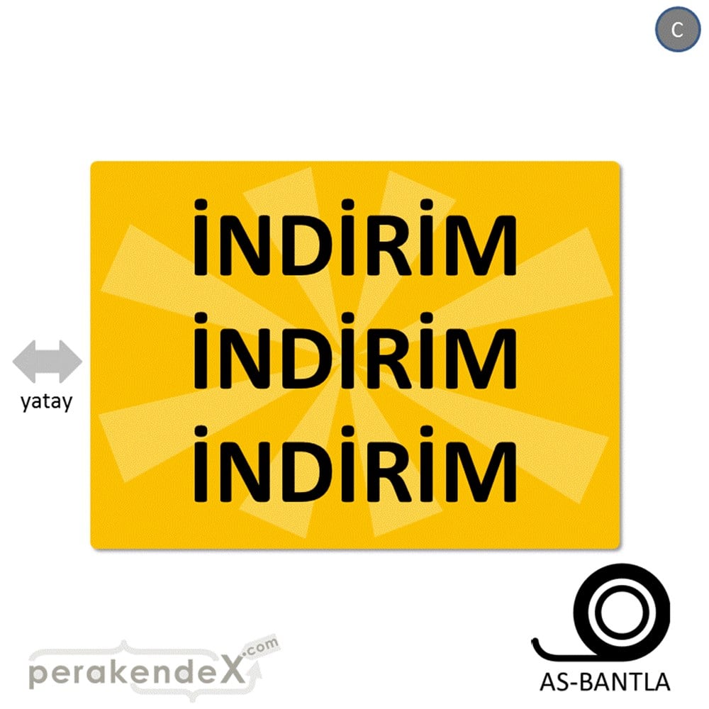 3X indirim POSTERİ -dikdörtgen,tek yön baskı