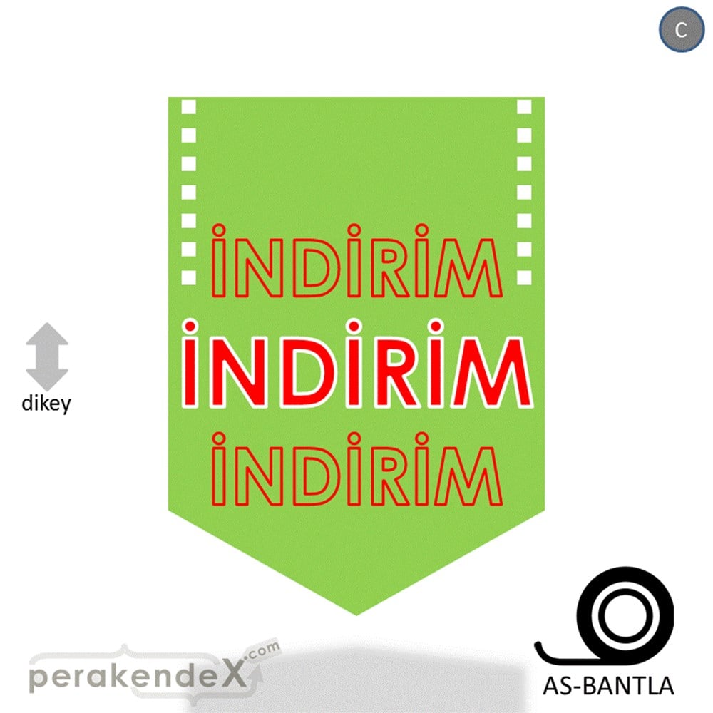 3X indirim- POSTERİ -dikdörtgen,tek yön baskı