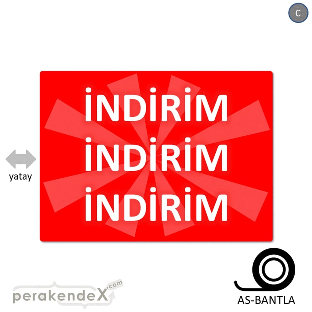3X indirim POSTERİ -dikdörtgen,tek yön baskı