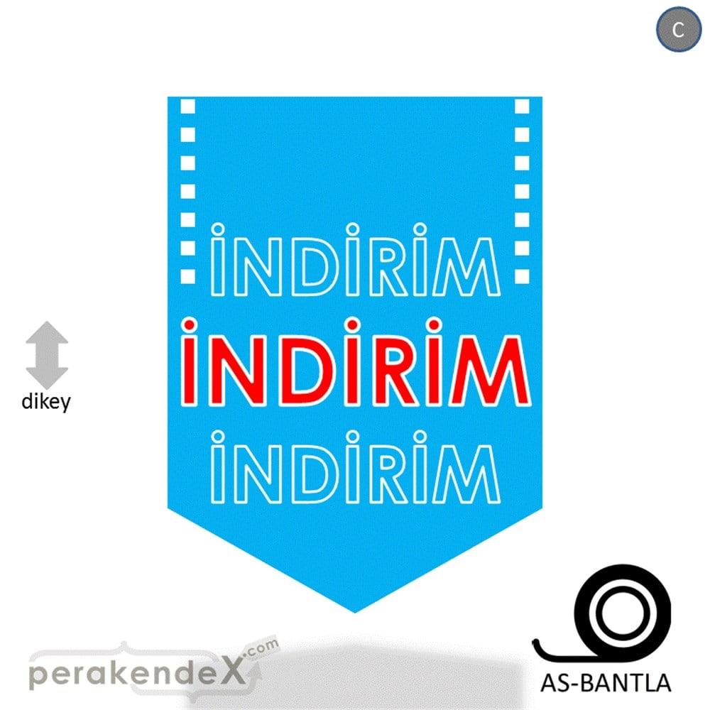 3X indirim- POSTERİ -dikdörtgen,tek yön baskı