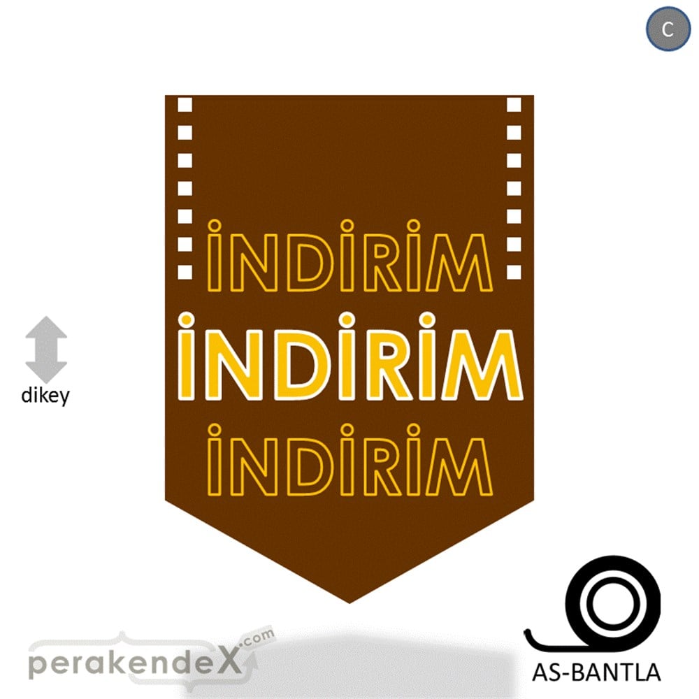 3X indirim- POSTERİ -dikdörtgen,tek yön baskı
