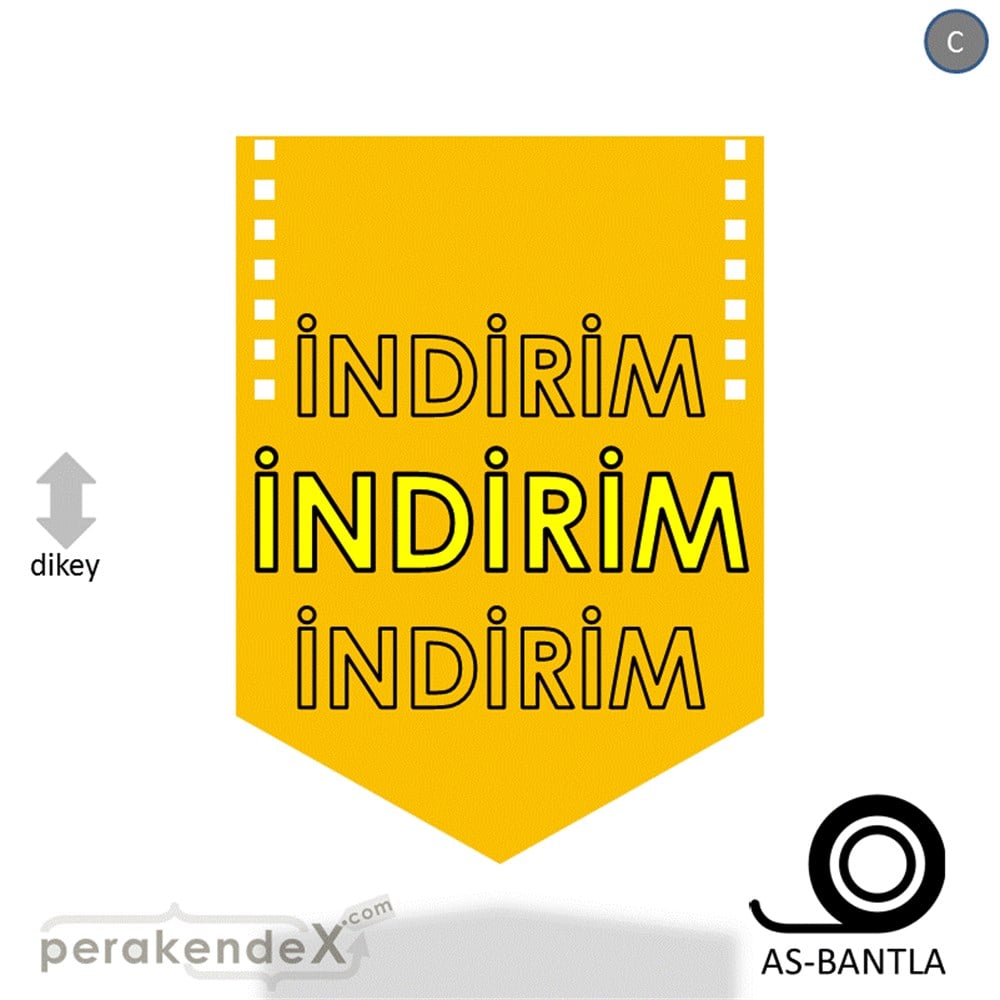3X indirim- POSTERİ -dikdörtgen,tek yön baskı