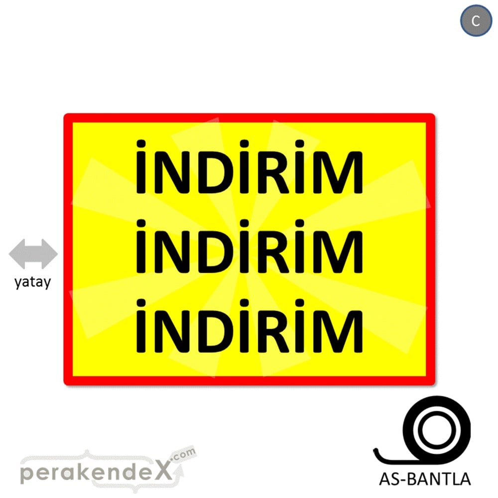 3X indirim POSTERİ -dikdörtgen,tek yön baskı