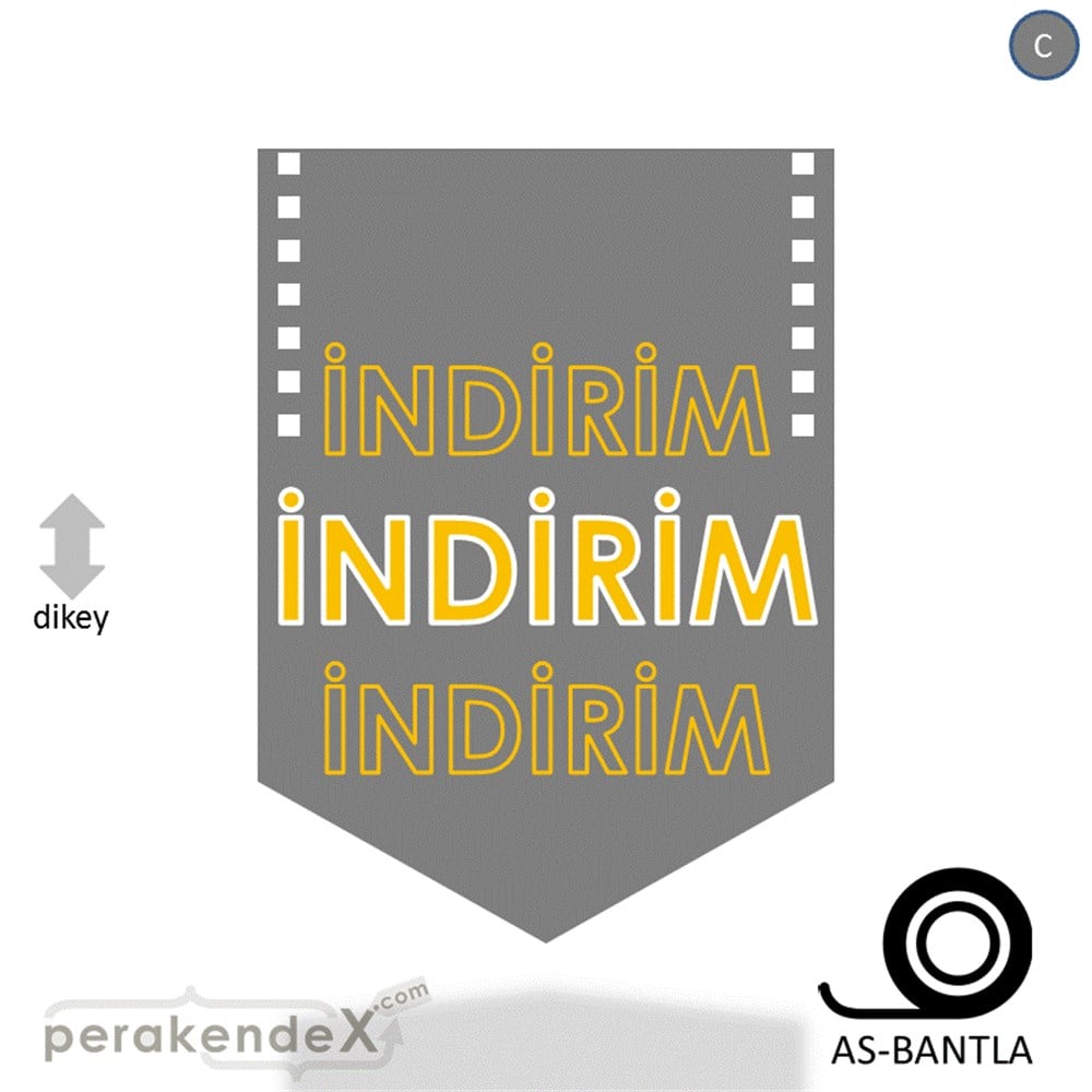 3X indirim- POSTERİ -dikdörtgen,tek yön baskı