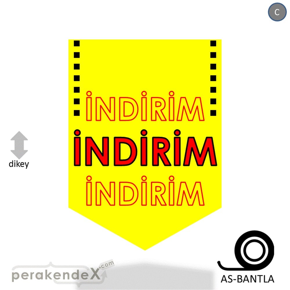 3X indirim- POSTERİ -dikdörtgen,tek yön baskı