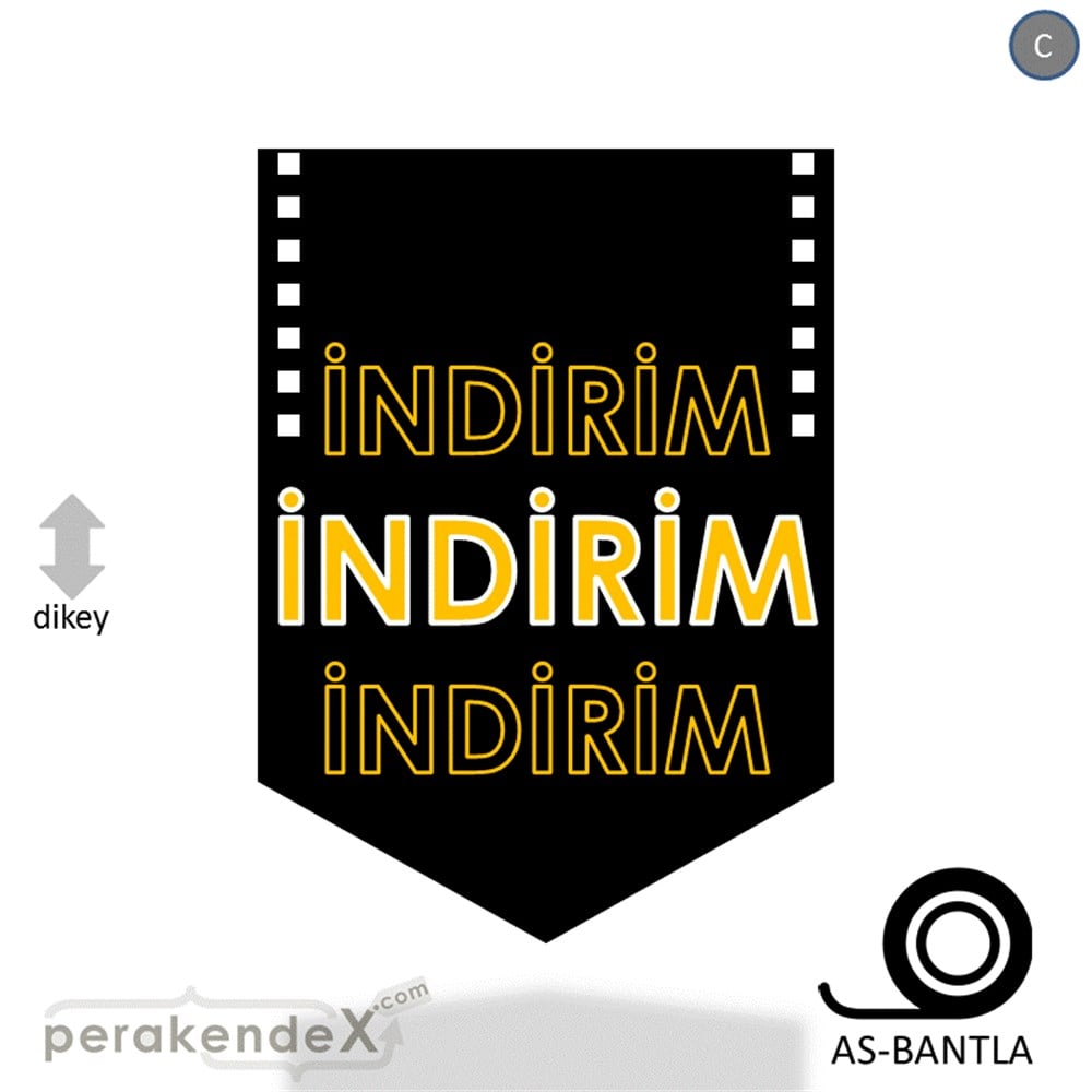3X indirim- POSTERİ -dikdörtgen,tek yön baskı