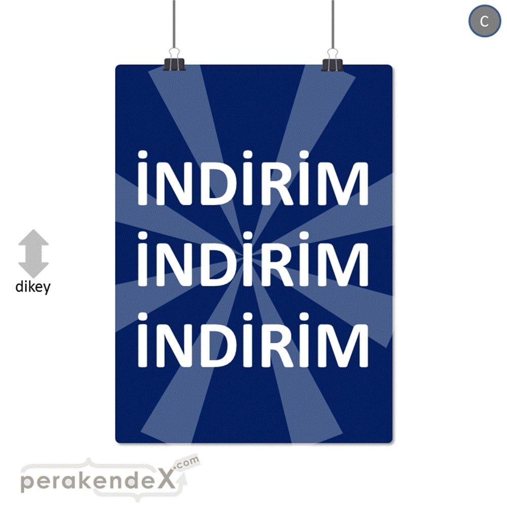 3X indirim SERT PLASTİK POSTER -dikdörtgen,tek yön baskı