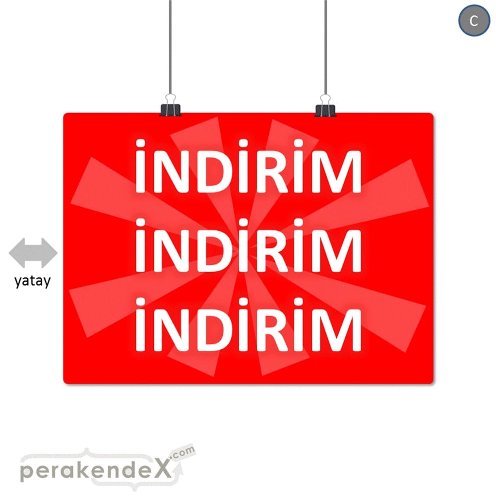 3X indirim SERT PLASTİK POSTER -dikdörtgen,tek yön baskı