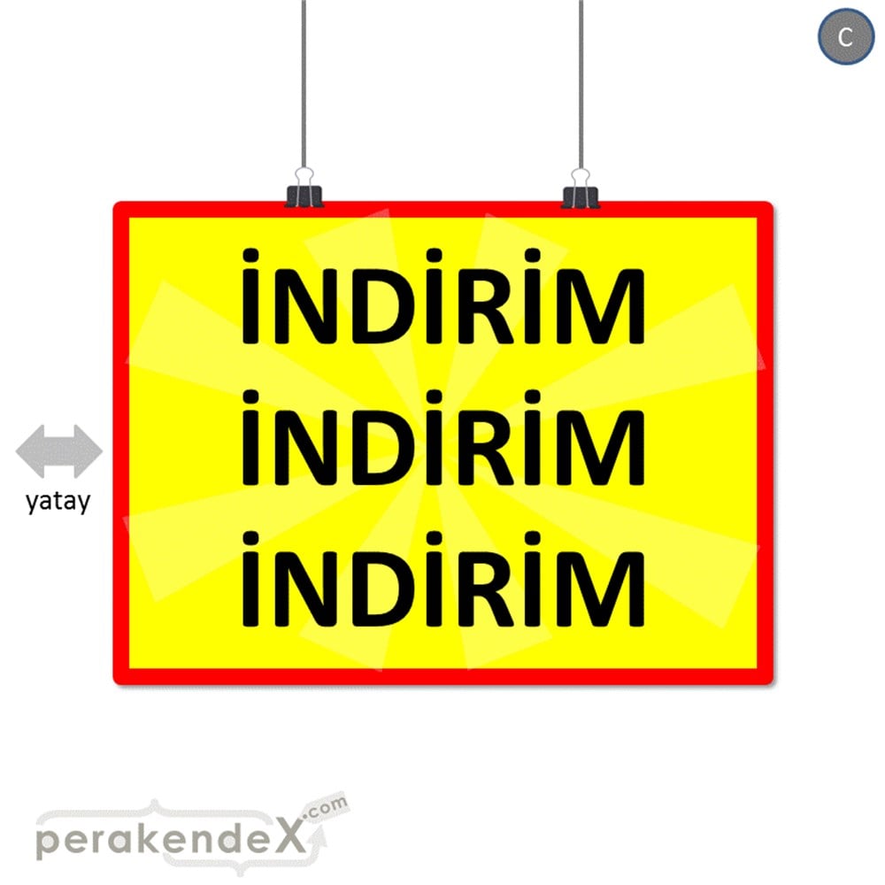 3X indirim SERT PLASTİK POSTER -dikdörtgen,tek yön baskı