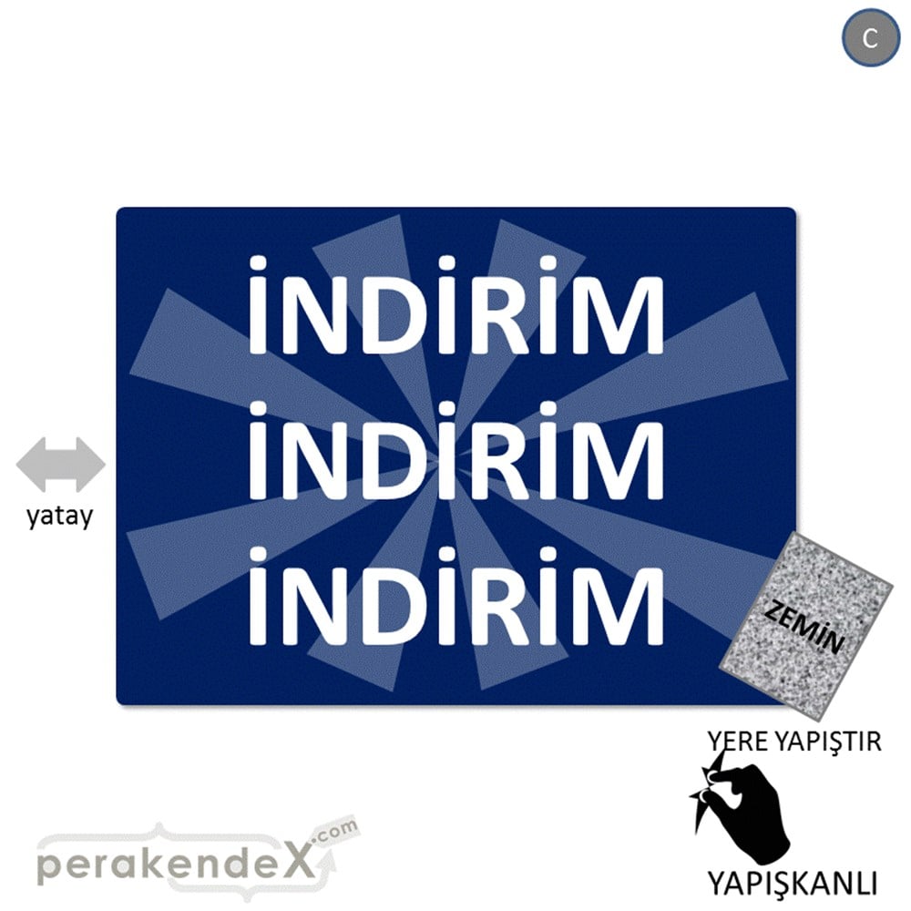 3X indirim YER ZEMİNE YAPIŞIR -dikdörtgen,tek yön baskı