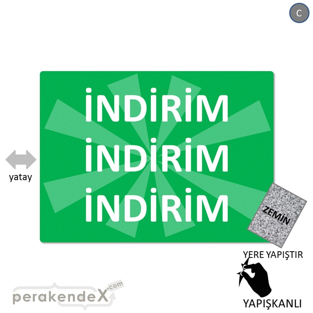 3X indirim YER ZEMİNE YAPIŞIR -dikdörtgen,tek yön baskı