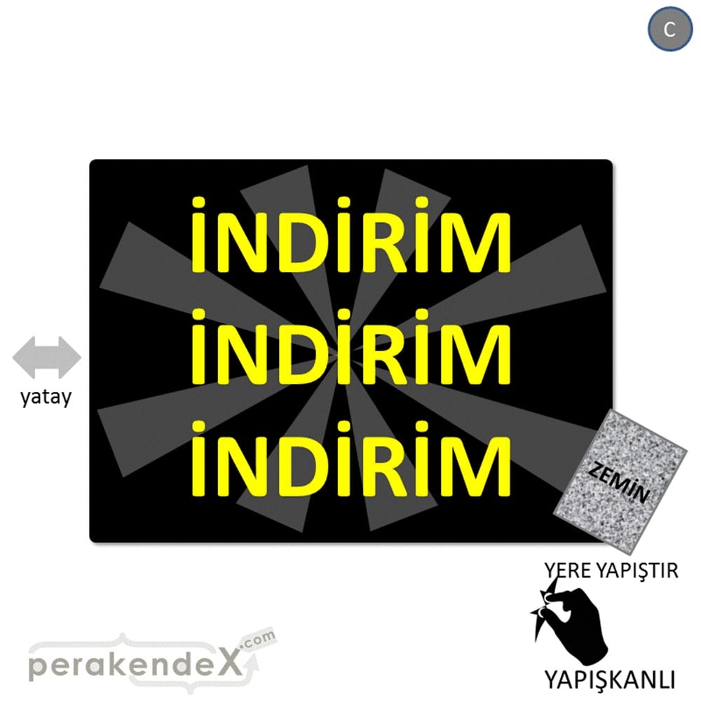 3X indirim YER ZEMİNE YAPIŞIR -dikdörtgen,tek yön baskı