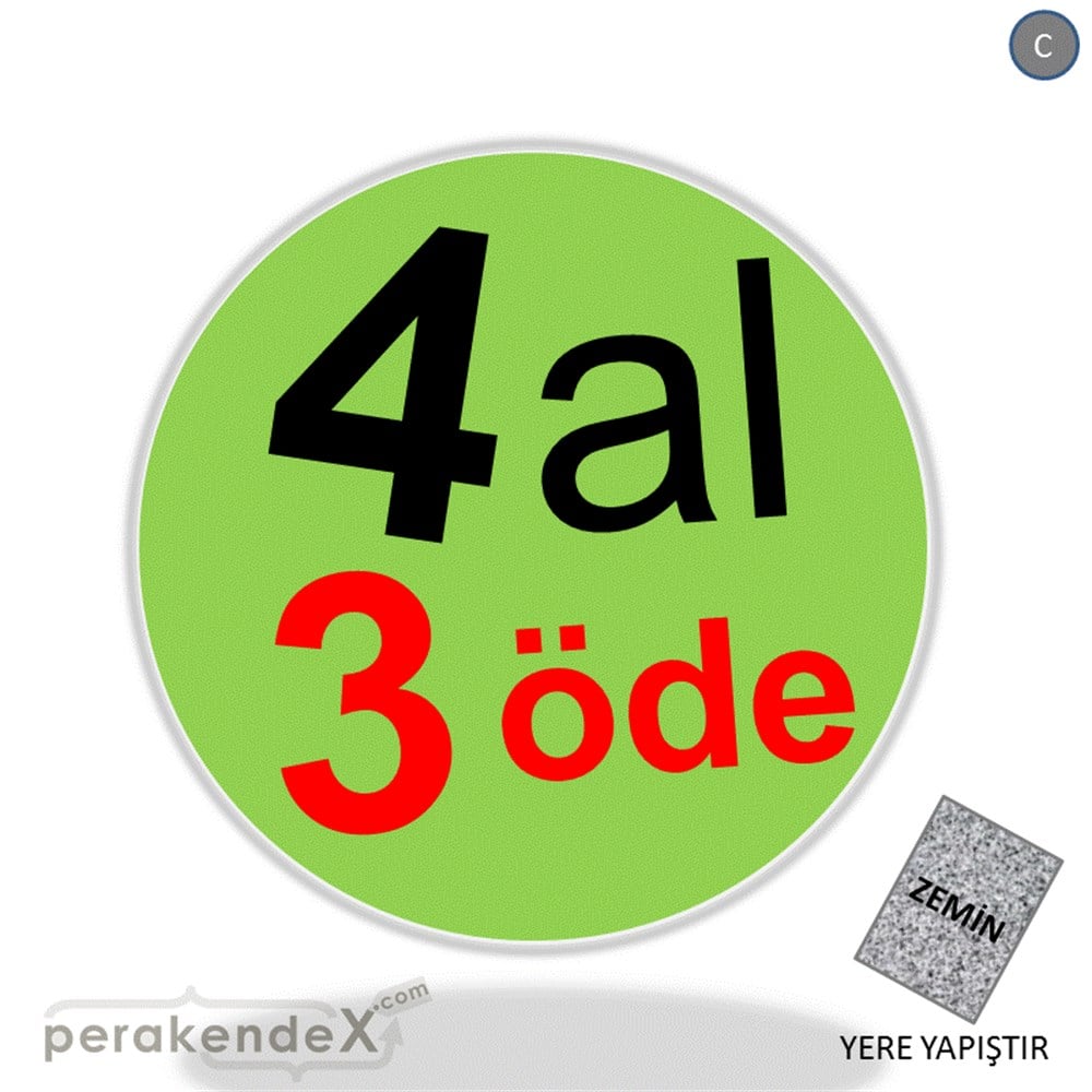 4 al 3 öde YER ZEMİNE YAPIŞIR -oval,tek yön baskı