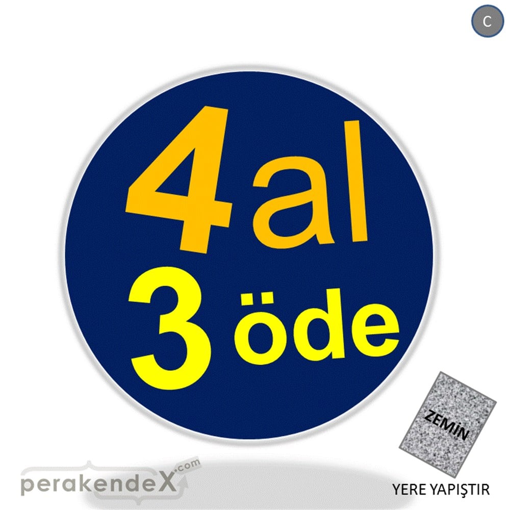 4 al 3 öde YER ZEMİNE YAPIŞIR -oval,tek yön baskı