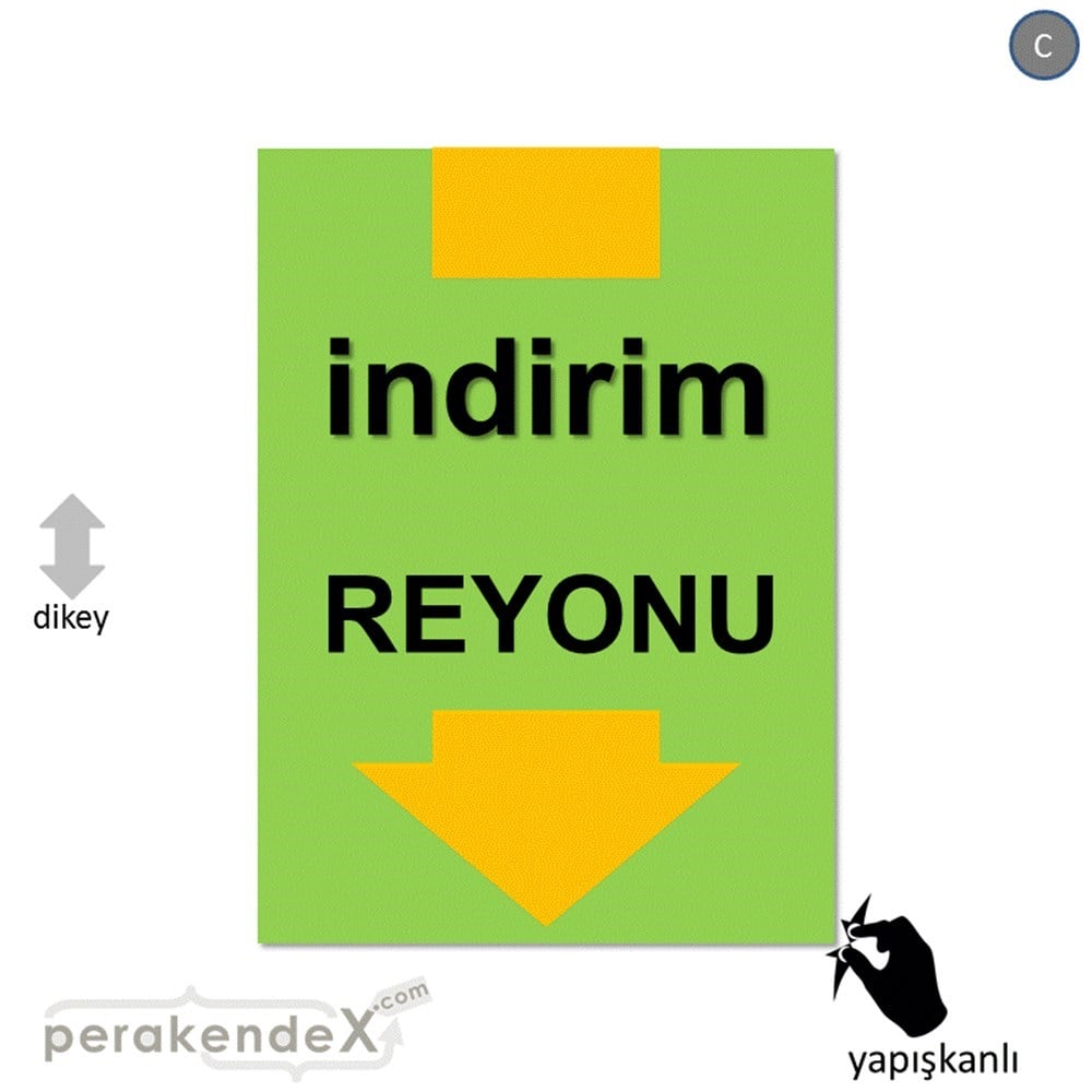 indirim reyonu CAMA YAPIŞAN FOLYO -dikdörtgen,tek yön baskı