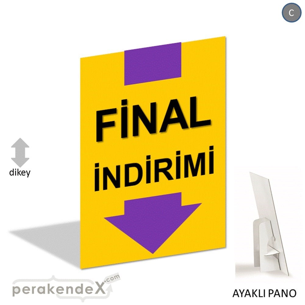 final indirimi AYAKLI REKLAM PANOSU -dikdörtgen,tek yön baskı