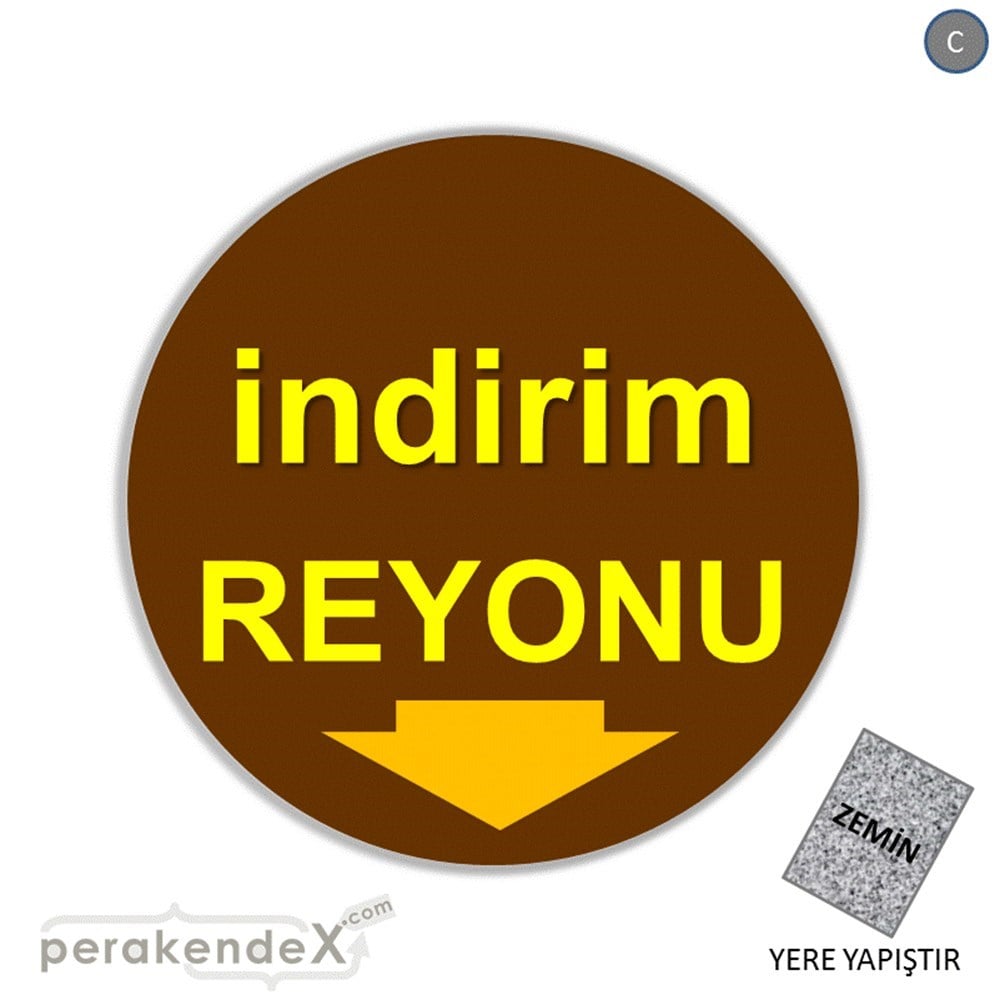 indirim reyonu YER ZEMİNE YAPIŞIR -oval,tek yön baskı