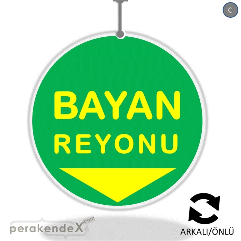 bayan reyonu yönlendirme DÖNKARTI -oval,çift yön baskı
