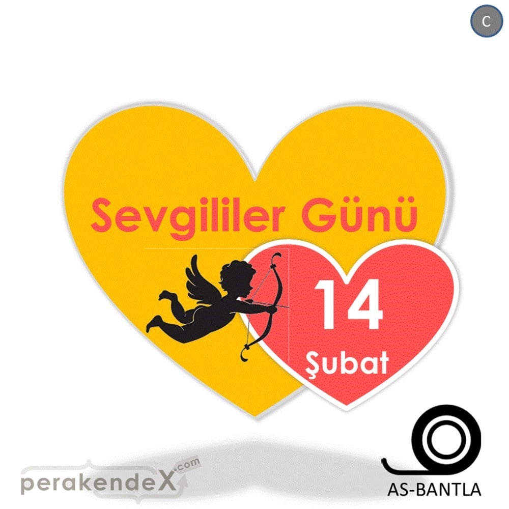 14 şubat sevgililer günü eros SERT PLASTİK POSTER,  AFİŞ -Kalp,tek yön baskı