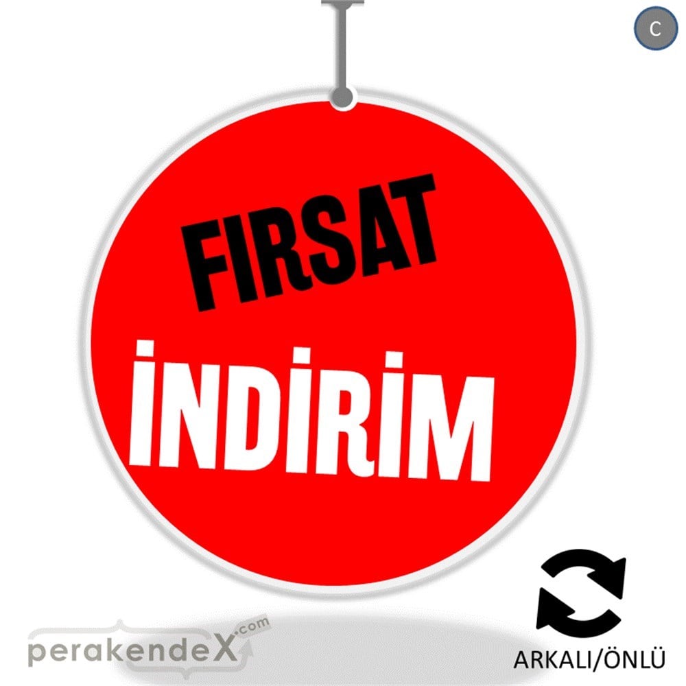 fırsat indirim DÖNKARTI -oval,çift yön baskı