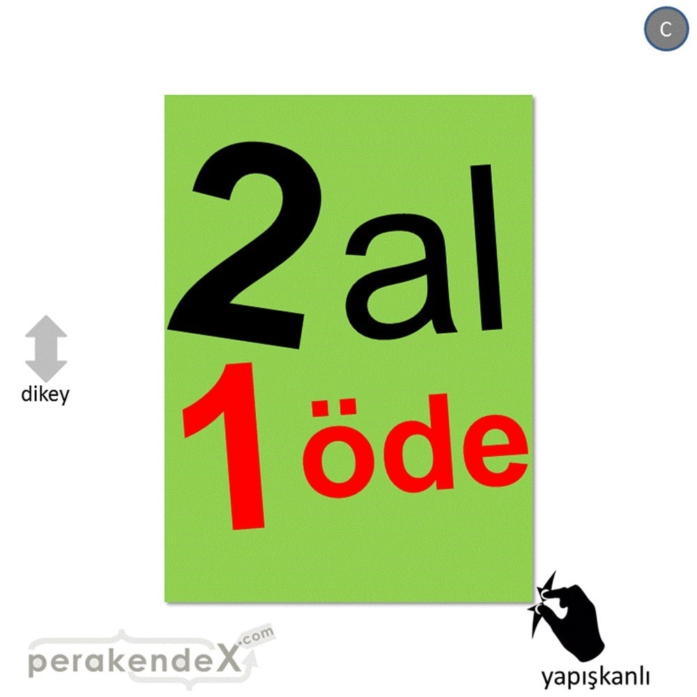 2 al 1 öde CAMA YAPIŞAN FOLYO -dikdörtgen,tek yön baskı