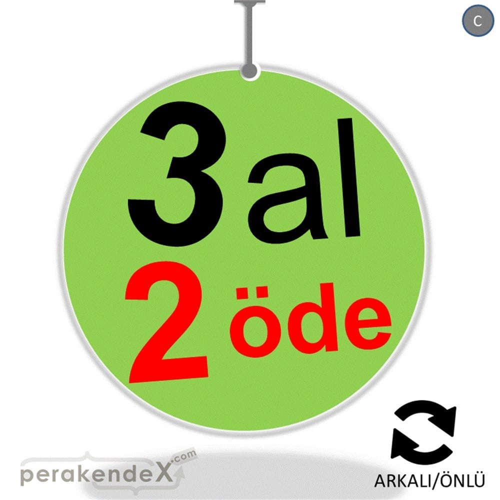 3 al 2 öde DÖNKARTI -oval,çift yön baskı