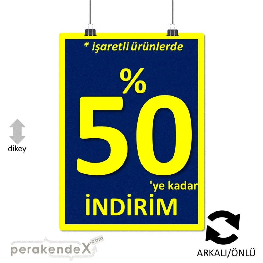 yüzde 50 ye varan indirim POSTERİ -dikdörtgen,çift yön baskı