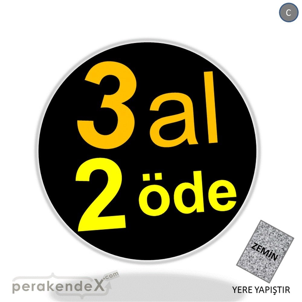 3 al 2 öde YER ZEMİNE YAPIŞIR -oval,tek yön baskı