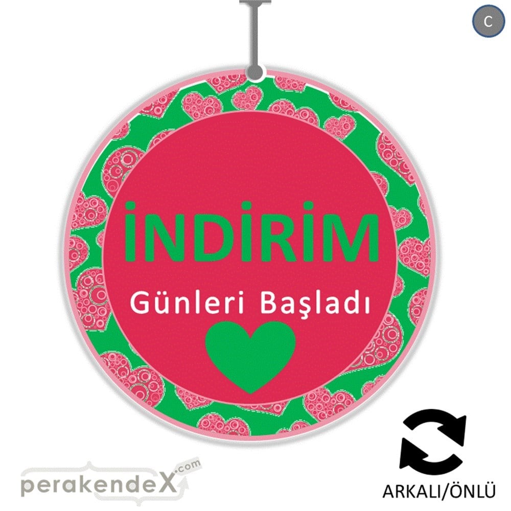 indirim günleri başladı DÖNKARTI -oval,çift yön baskı