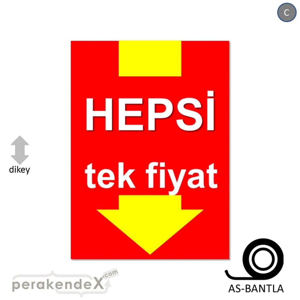 hepsi tek fiyat POSTERİ -dikdörtgen,tek yön baskı