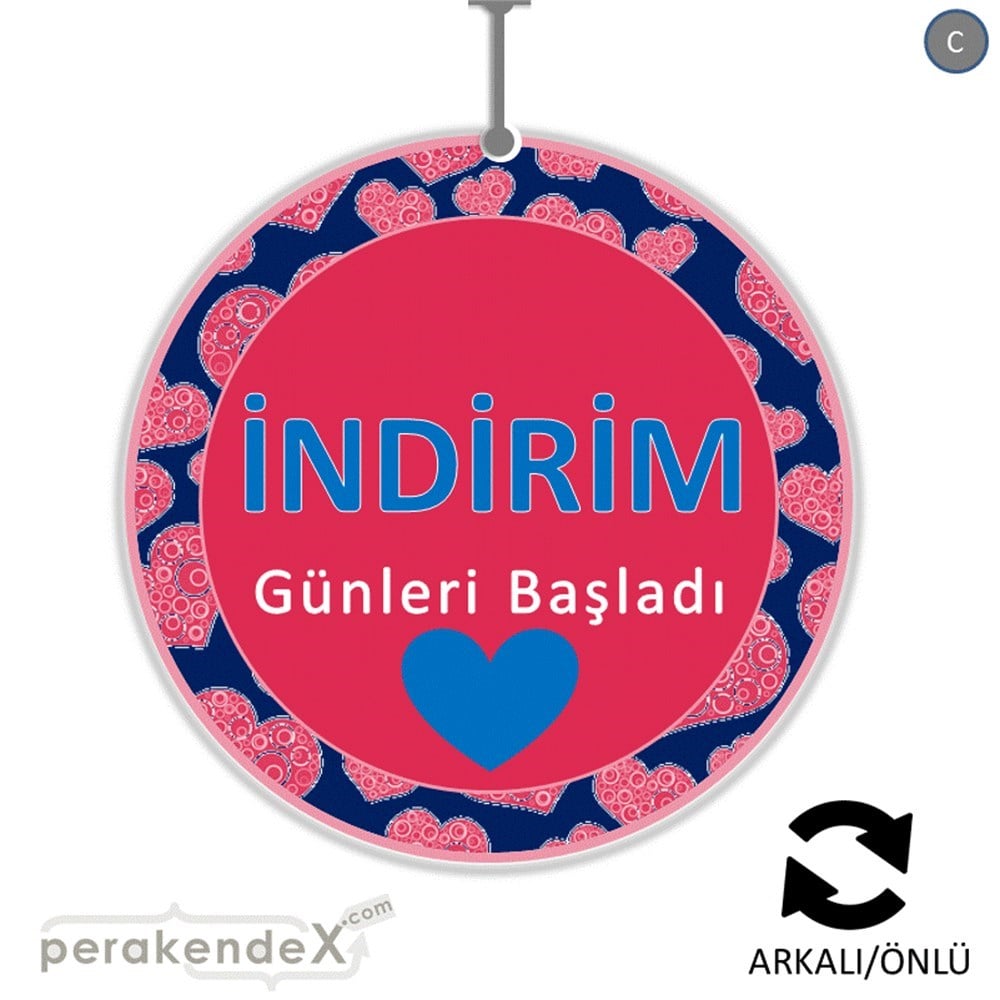 indirim günleri başladı DÖNKARTI -oval,çift yön baskı
